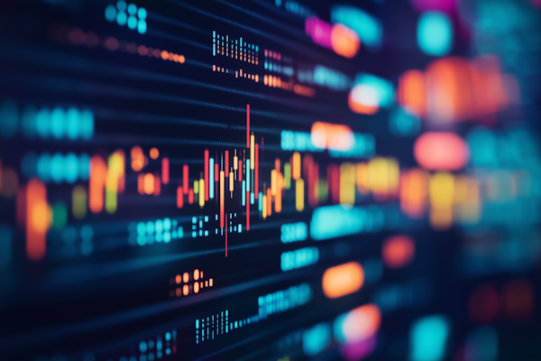 Wachsende Investmentcharts und Finanzanalysen auf dem Bildschirm